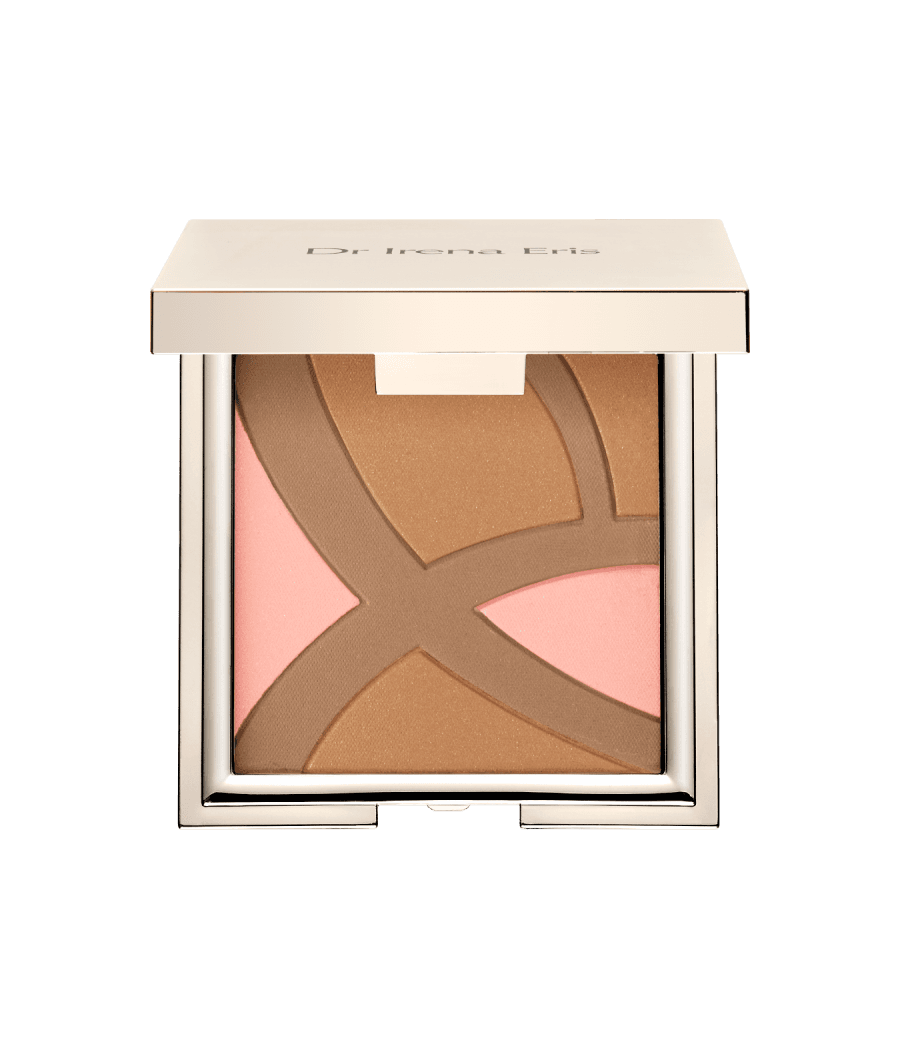 Chłodny bronzer Dr Irena Eris pod kątem, widoczne logo
